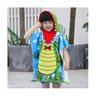 Poncho Infantil Jacare Toalha Capuz Verde Roupao Praia Piscina - 5
