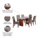 Ver imagem 6 de Conjunto de Mesa Sala de Jantar Ripada Tampo com Vidro Santiago 1,80m 6 Cadeiras Grécia Dobuê