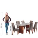 Ver imagem 7 de Conjunto de Mesa Sala de Jantar Ripada Tampo com Vidro Santiago 1,80m 6 Cadeiras Grécia Dobuê
