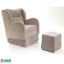 Ver imagem 1 de Kit Poltrona de Amamentação Suede Bege + Puff - Spazio