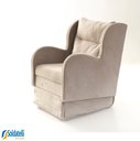 Ver imagem 3 de Kit Poltrona de Amamentação Suede Bege + Puff - Spazio