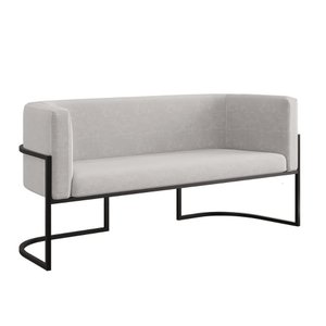 Sofá 2 Lugares com Base de Metal Black para Recepção Balaqui Bege