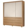 Quarto Casal Guarda Roupa Detroit Amêndola Off White e Cabeceira Daiana 160 Cm Marfim – Demobile - 2