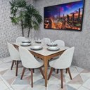Ver imagem 1 de Sala de Jantar Mesa Addar com 6 Cadeiras Dilly Fixas