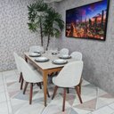 Ver imagem 3 de Sala de Jantar Mesa Addar com 6 Cadeiras Dilly Fixas