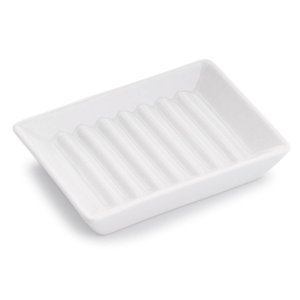 Kit 2 saboneteira porcelana retangular porta sabonete barra