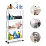 Prateleira Multiuso Cozinha Banheiro Escritório 4 Andares com Rodinha - Cinza - 3
