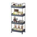 Ver imagem 1 de Prateleira Multiuso Cozinha Banheiro Escritório 4 Andares com Rodinha - Cinza