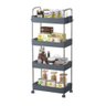 Prateleira Multiuso Cozinha Banheiro Escritório 4 Andares com Rodinha - Cinza - 1