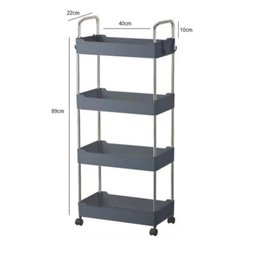 Prateleira Multiuso Cozinha Banheiro Escritório 4 Andares com Rodinha - Cinza - 2