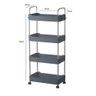 Prateleira Multiuso Cozinha Banheiro Escritório 4 Andares com Rodinha - Cinza - 2