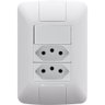 1 Interruptor Simples 6 a 250v e 2 Tomadas a 250v Branco - 2