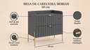 Ver imagem 3 de Mesa de Cabeceira Industrial Cinza Moriah 60cm Puxadores Slim e Pes de Ferro Champagne