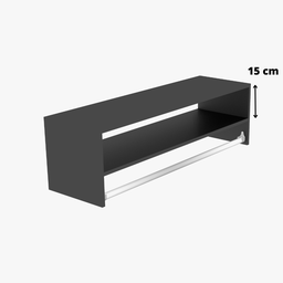 Arara Suspensa Preta Cabideiro P/ Roupas C/ Nicho - 100x30cm - 2