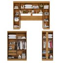 Ver imagem 2 de Guarda-Roupa Casal Modulado Positano 9 Portas 2 Gavetas com Espelho Cinamomo/Off White - Pnr Móveis