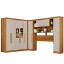 Ver imagem 3 de Guarda-Roupa Casal Modulado Positano 9 Portas 2 Gavetas com Espelho Cinamomo/Off White - Pnr Móveis