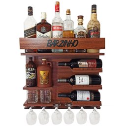 Barzinho de Parede com Adega Whisky Bacardi Gin Barzinho Im - 2
