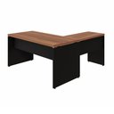 Ver imagem 5 de Mesa de Escritório em L F5 Office Moderno MDP 150cm Nogal com Preto F5 Office