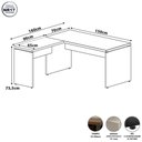 Ver imagem 4 de Mesa de Escritório em L F5 Office Moderno MDP 150cm Nogal com Preto F5 Office