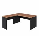 Ver imagem 3 de Mesa de Escritório em L F5 Office Moderno MDP 150cm Nogal com Preto F5 Office