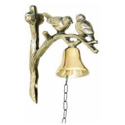 Sino Todo em Bronze Pássarinho Canárinhos Campanhia Casa - 3