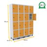 ROUPEIRO DE AÇO 4M 16 PORTAS PITÃO PANDIN - CINZA/LARANJA - 2