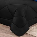 Ver imagem 3 de Kit Edredom + Jogo de Lençol Aconchego Look House Dupla Face Casal Queen 06 Peças - Preto- Azul