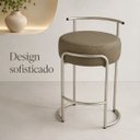 Ver imagem 7 de Banqueta Evans 65cm Metal Champagne Assento Couríssimo