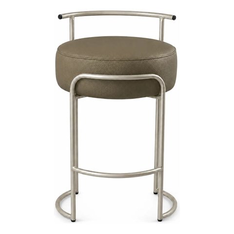 Banqueta Evans 65cm Metal Champagne Assento Couríssimo