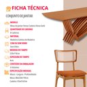 Ver imagem 7 de Conjunto Sala de Jantar Mesa Venus Tampo 220cm Laminado Barril e 8 Cadeiras Viena