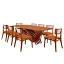 Ver imagem 2 de Conjunto Sala de Jantar Mesa Venus Tampo 220cm Laminado Barril e 8 Cadeiras Viena
