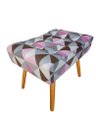 Ver imagem 3 de Kit Poltrona Decorativa Bia + Puff Retangular Suede Triângulo Rosa Pés Madeira Ms Decor