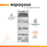 Armário Multiuso Alto Sapateira Organizadora 2 Portas com Chave 4 Prateleiras Sala de Estar Branco - 5