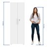 Armário Multiuso Notável Nt4020 2 Portas com Chave Branco Brilho - 8