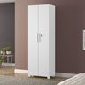 Armário Multiuso Alto Sapateira Organizadora 2 Portas com Chave 4 Prateleiras Sala de Estar Branco - 2