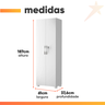 Armário Multiuso Alto Sapateira Organizadora 2 Portas com Chave 4 Prateleiras Sala de Estar Branco - 3