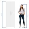 Armário Multiuso Notável Nt4020 2 Portas com Chave Branco Brilho - 8