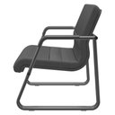 Ver imagem 5 de Cadeira de Escritório Recepção com Braço Fixa Preta Lev P03 Crepe Preto - Lyam Decor
