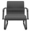 Ver imagem 1 de Cadeira de Escritório Recepção com Braço Fixa Preta Lev P03 Crepe Preto - Lyam Decor