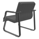 Ver imagem 6 de Cadeira de Escritório Recepção com Braço Fixa Preta Lev P03 Crepe Preto - Lyam Decor