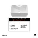 Ver imagem 2 de Cuba de Apoio Slim Retangular sem Válvula para Banheiro Louça Cerâmica 40x30cm Cornalina Pingoo.