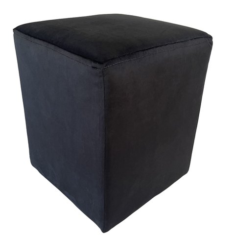 Puff Quadrado Sued Premium Preto Sua Casa Decor
