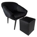 Ver imagem 3 de Puff Quadrado Sued Premium Preto Sua Casa Decor