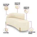 Ver imagem 3 de Sofá 3 Lugares Orgânico 180cm Pé Dourado Morgan Linho D03 - D’Rossi