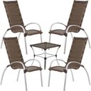 Ver imagem 1 de Jogo de Mesa e Cadeiras de Alumínio em Fibra Sintética Área Externa ou Interna Trama Original