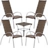Jogo de Mesa e Cadeiras de Alumínio em Fibra Sintética Área Externa ou Interna Trama Original - 1