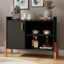 Ver imagem 1 de Buffet Aparador/Armário MDP Luxor Cantinho Compacto Multiuso:Preto