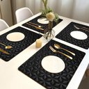 Ver imagem 1 de 4 Jogo Americano Geo Alto Padrão Impermeável Pt Pvc