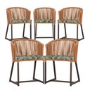 Ver imagem 1 de 5 Cadeiras de Jantar Área Noronha em Alumínio com Pintura Marrom Corda Náutica E5 Trama Original