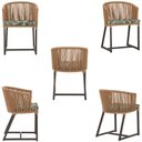 Ver imagem 5 de 5 Cadeiras de Jantar Área Noronha em Alumínio com Pintura Marrom Corda Náutica E5 Trama Original